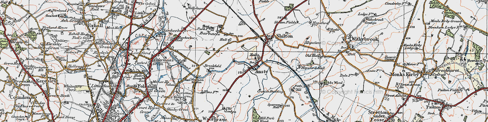 Old map of Ansty in 1920