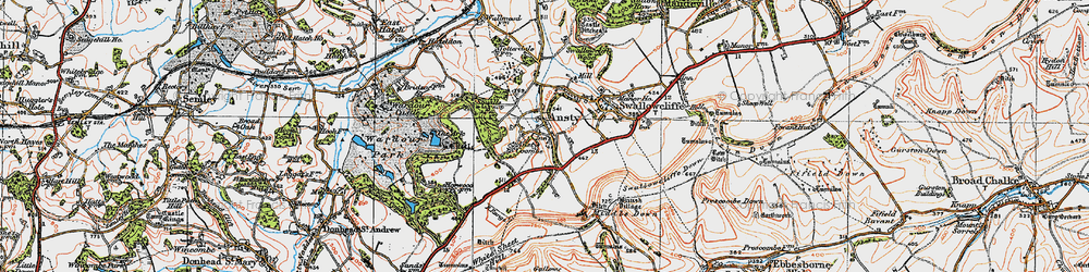 Old map of Ansty Coombe in 1919