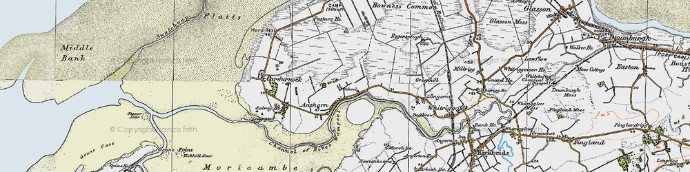 Old map of Bowness Common in 1925