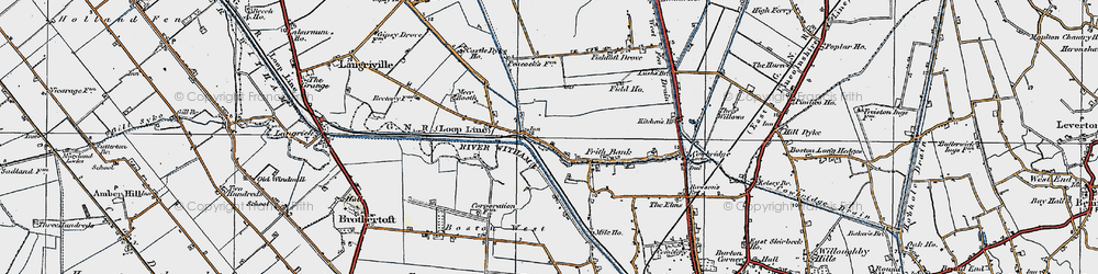 Old map of Anton's Gowt in 1922