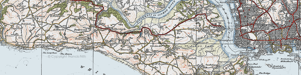 Old map of Antony in 1919