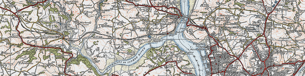 Old map of Antony Ho in 1919