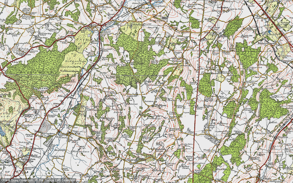 Old Map of Anvil Green, 1920 in 1920