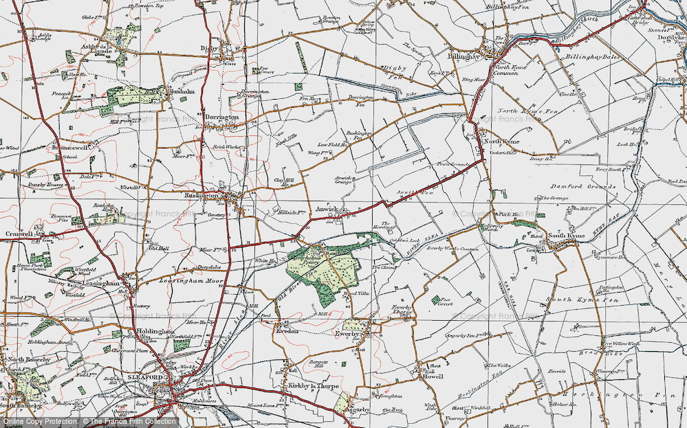 Old Map of Anwick, 1922 in 1922