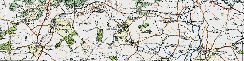 Old map of Apethorpe in 1922
