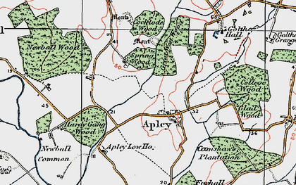 Old map of Apley in 1923