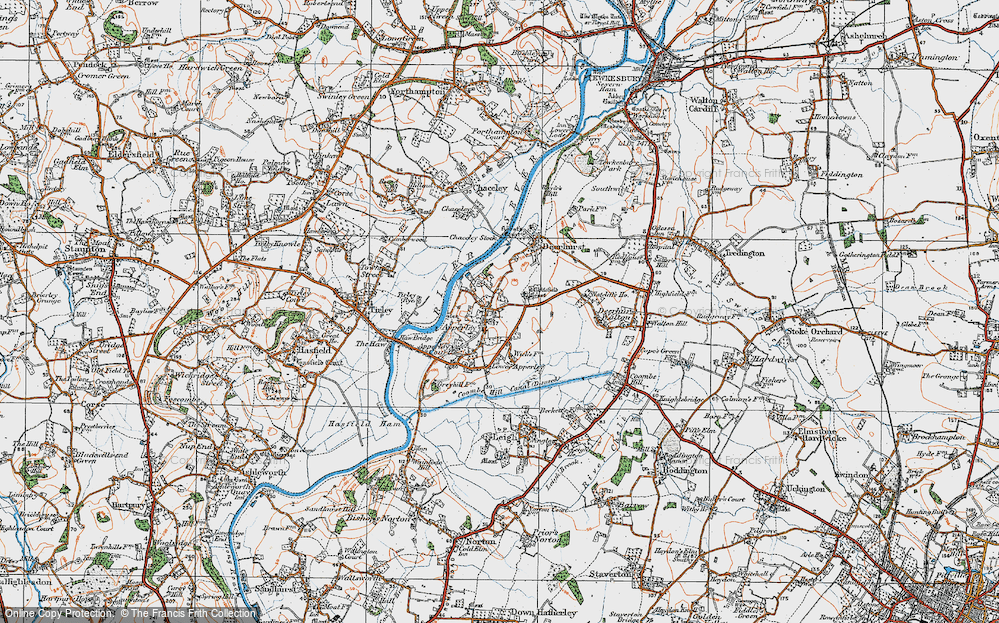 Old Map of Apperley, 1919 in 1919