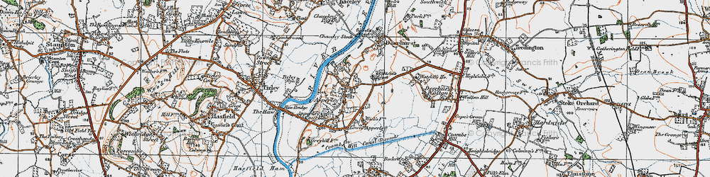 Old map of Apperley in 1919