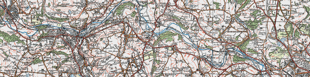 Old map of Apperley Bridge in 1925