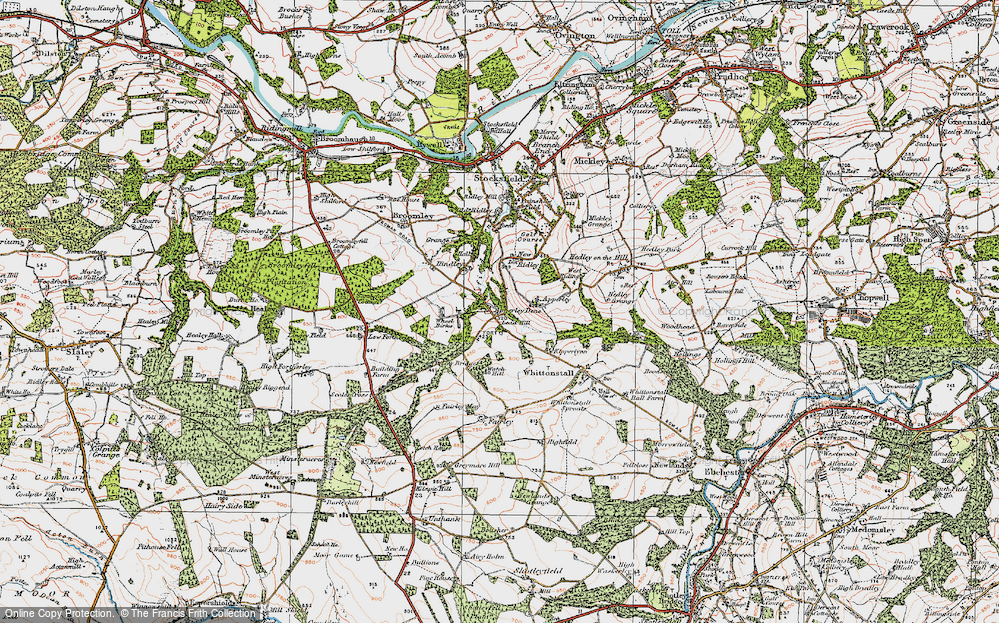 Old Map of Apperley Dene, 1925 in 1925