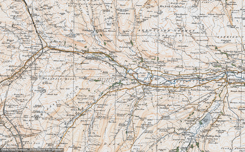 Old Map of Historic Map covering Bluebridge in 1925