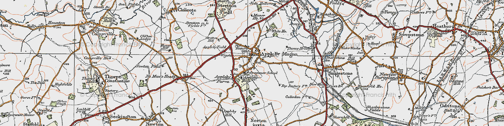 Old map of Appleby Magna in 1921