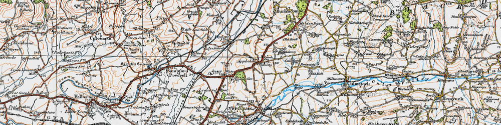 Old map of Leonard Moor in 1919