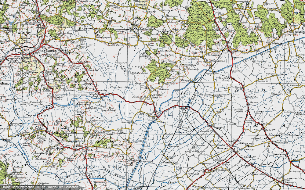 Old Map of Appledore Heath, 1921 in 1921