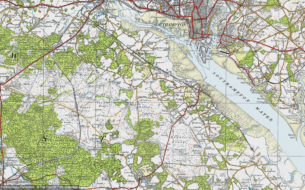 Old Map of Historic Map covering Yew Tree Heath in 1919