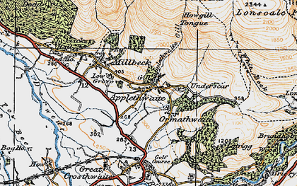 Old map of Applethwaite Gill in 1925