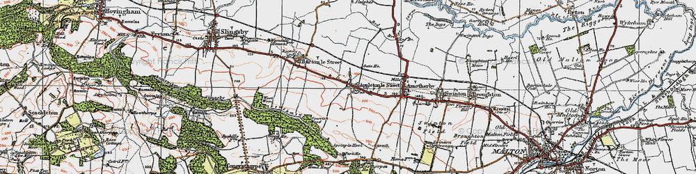 Old map of Appleton-le-Street in 1924