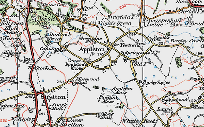 Old map of Appleton Thorn in 1923