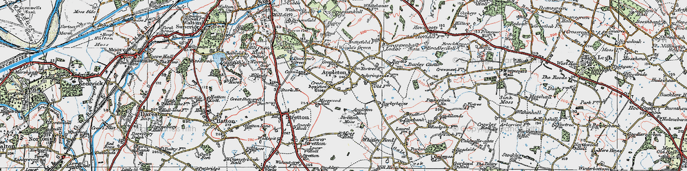 Old map of Appleton Thorn in 1923