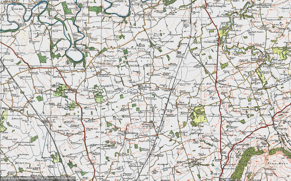 Old Map of Appleton Wiske, 1925 in 1925