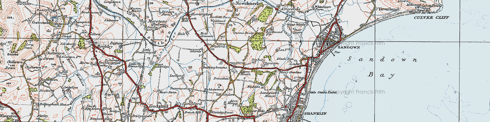 Old map of Apse Heath in 1919