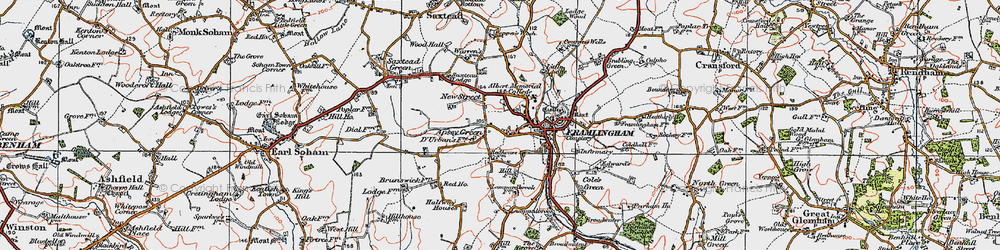 Old map of Apsey Green in 1921