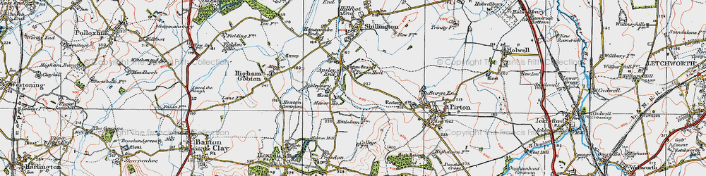 Old map of Apsley End in 1919