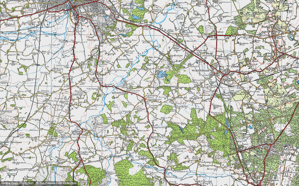 Old Map of Arborfield Cross, 1919 in 1919