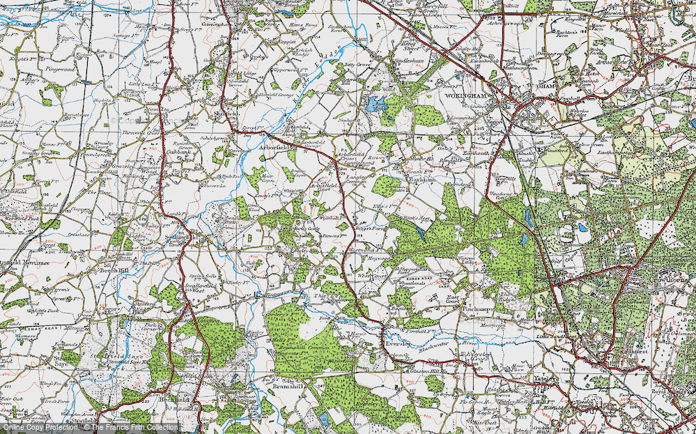 Old Map of Arborfield Garrison, 1919 in 1919