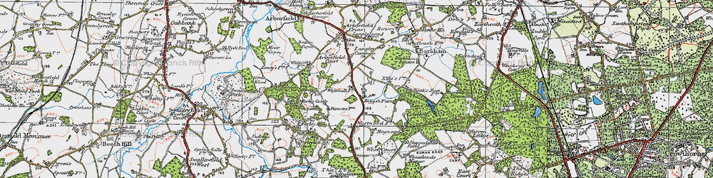 Old map of Arborfield Garrison in 1919