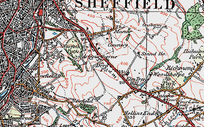 Old map of Arbourthorne in 1923