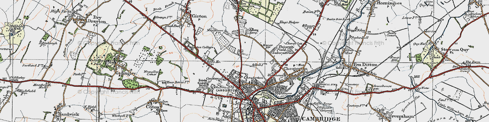 Old map of Arbury in 1920
