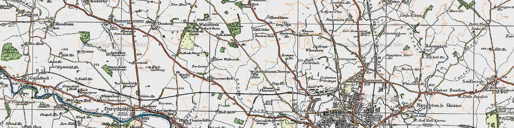 Old map of Burtree Ho in 1925