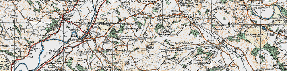 Old map of Archenfield in 1919
