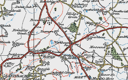 Old map of Arclid in 1923