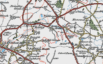 Old map of Arclid Green in 1923