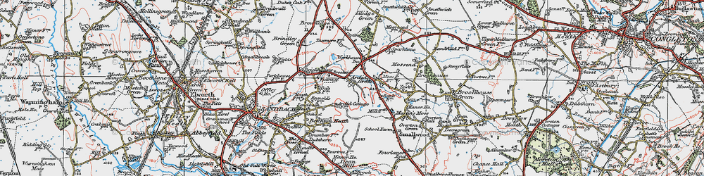 Old map of Arclid Green in 1923