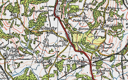 Old map of Ardingly in 1920