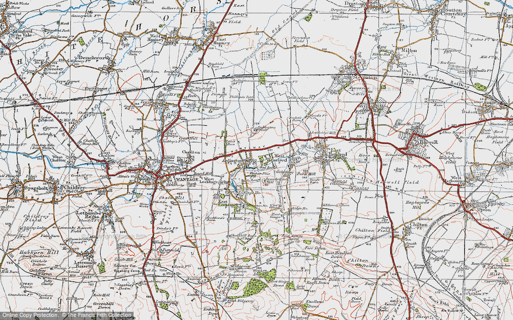 Old Map of Historic Map covering Ardington Ho in 1919