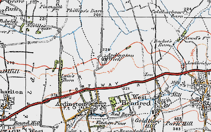 Old map of Ardington Wick in 1919