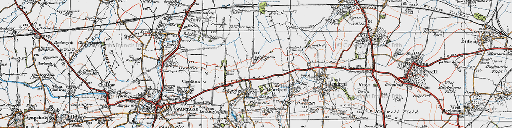 Old map of Ardington Wick in 1919