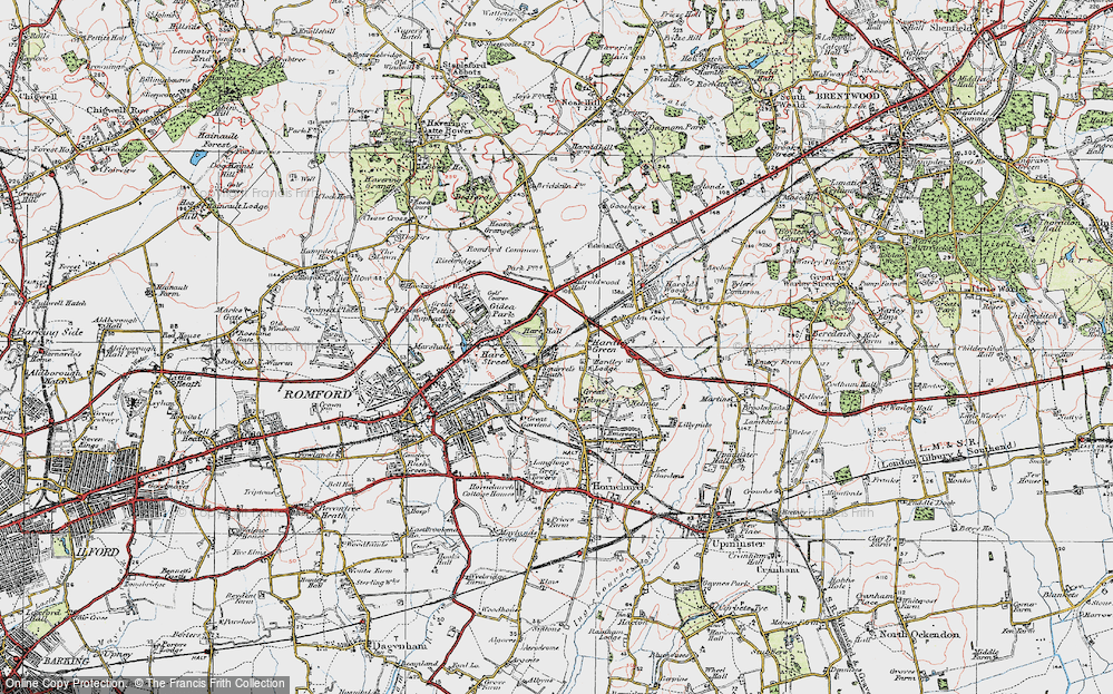 Old Map of Ardleigh Green, 1920 in 1920