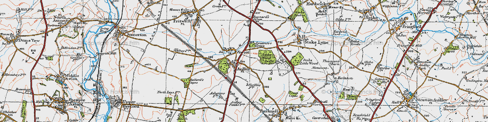 Old map of Ardley in 1919
