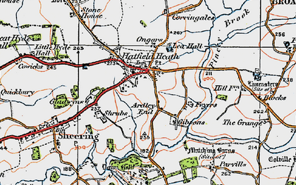 Old map of Ardley End in 1919