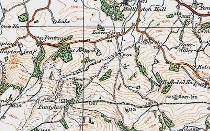 Old map of Boarded Ho in 1920