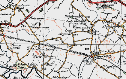 Old map of Argoed in 1921