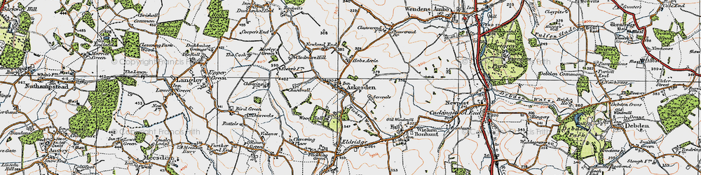 Old map of Arkesden in 1920