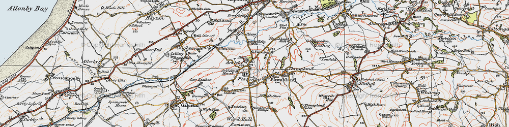 Old map of Arkleby Ho in 1925