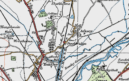 Old map of Arksey in 1923