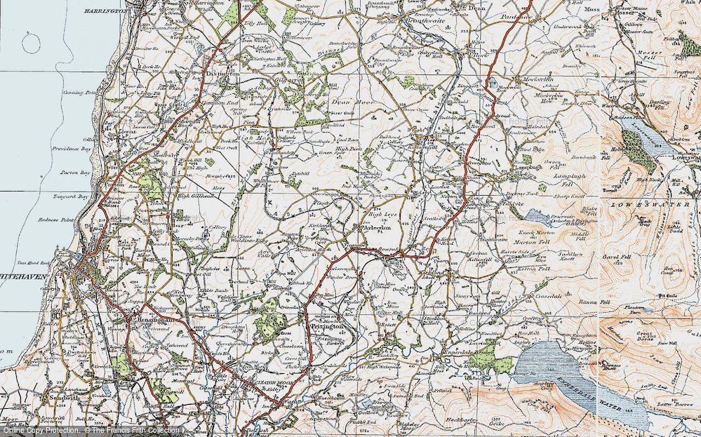 Old Map of Historic Map covering Arlecdon Hill in 1925